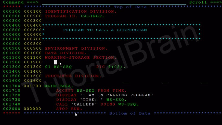 TutorialBrain-Calling Program which calls a sub program
