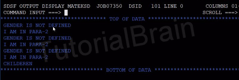 TutorialBrain-Output of Different types of PERFORM Statements