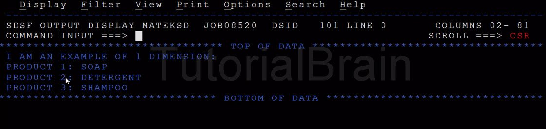 TutorialBrain-Output of One Dimensional Array(table) in cobol