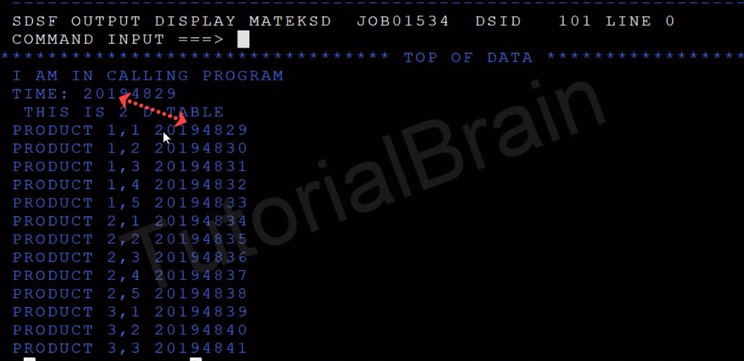 TutorialBrain-Output of the call process