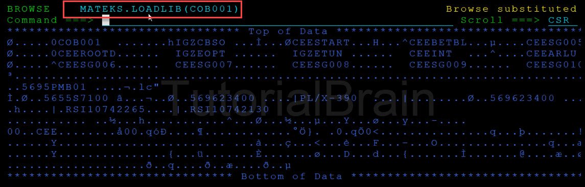 TutorialBrain - Example showing load module of STEPLIB library