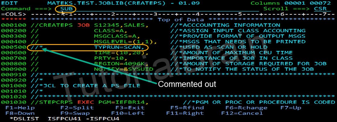 TutorialBrain - Submiting a JCL using SUB command