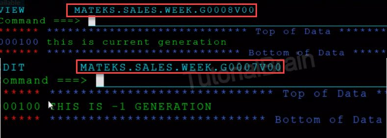 Content of 0th Generation and -1 Generation of GDG in JCL