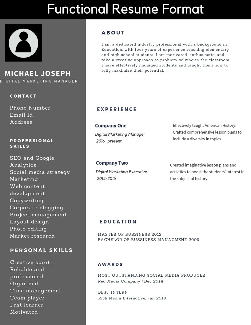 Functional Resume