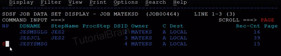 SDSF-Command to see the details inside a Job in SPOOL