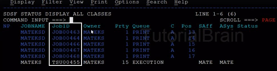 SDSF-SORT JOBID to sort based on a particular field in SPOOL