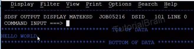 output displayed using PGM parameter in JCL