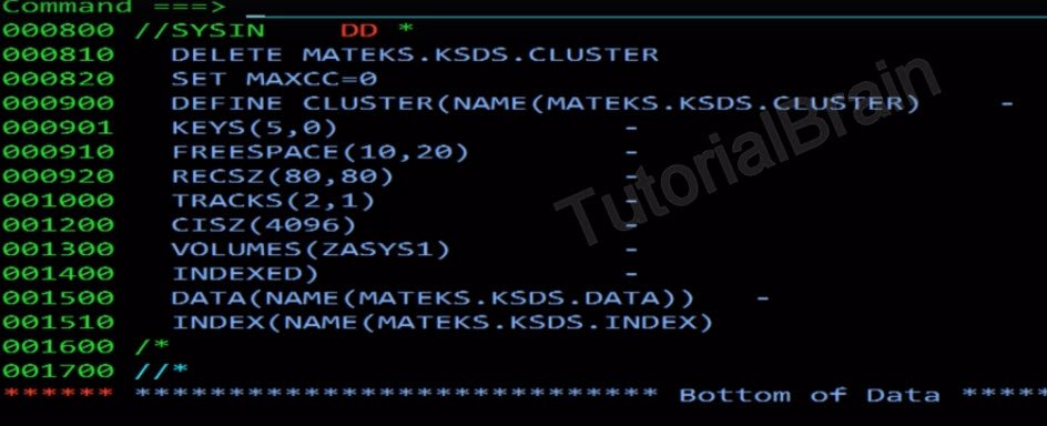 VSAM KSDS - Define a Cluster