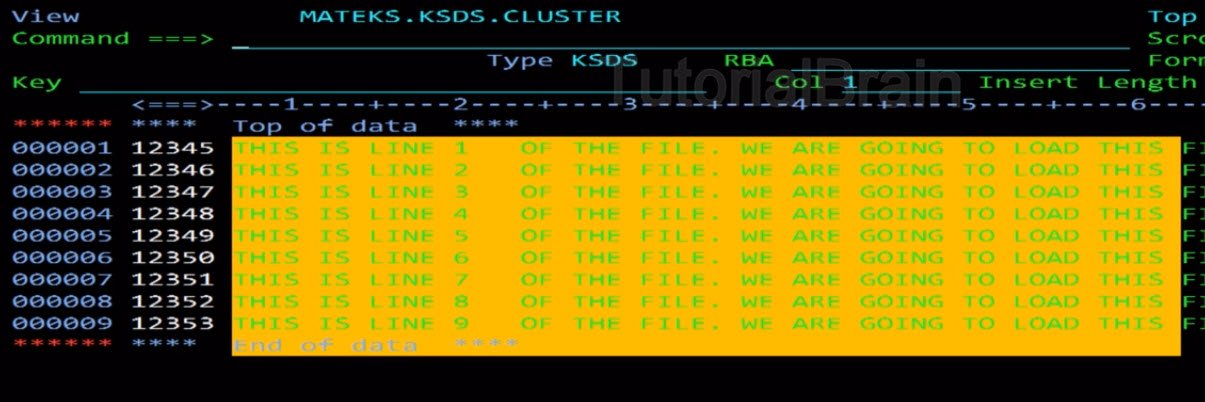 VSAM KSDS - Output KSDS file having content from ps file