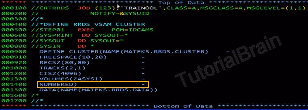 VSAM RRDS - Relative record data set