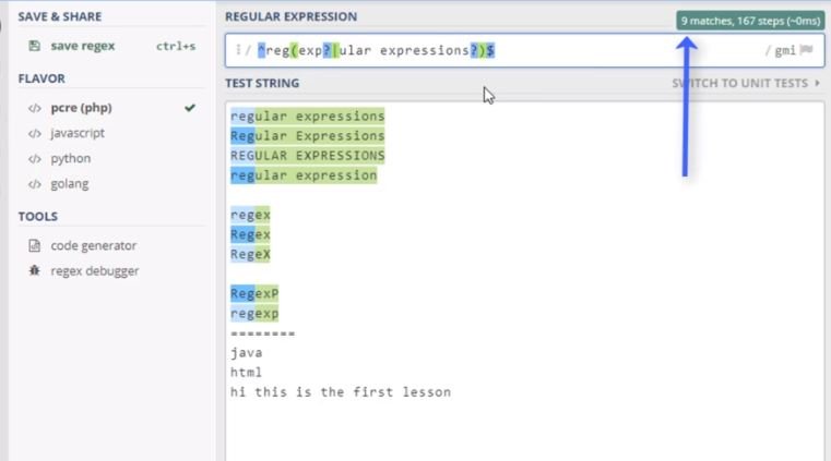 regex text pattern