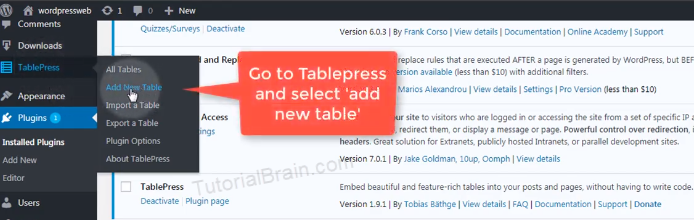 tablepress