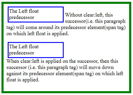 CSS Clear Left