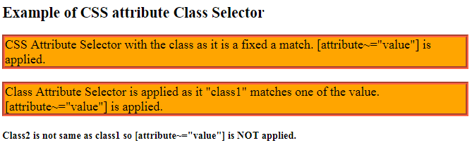 CSS [attribute-name~="value"] Selector