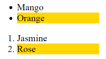 CSS class last-child property