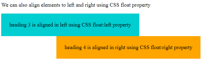 Left & Right Align using float