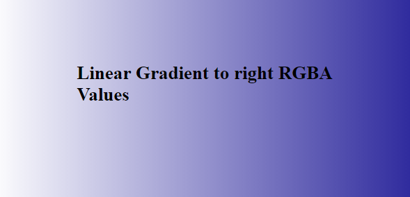 Linear Gradient to right RGBA Values