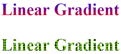 Text color Linear Gradients