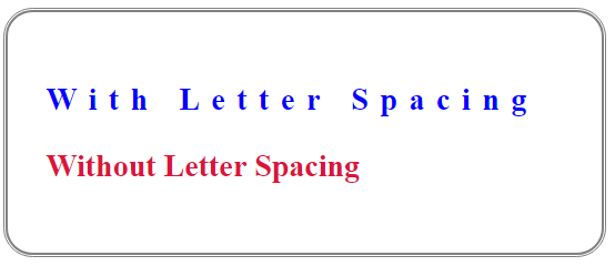 letter spacing in CSS