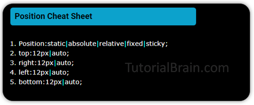 CSS position cheat sheet