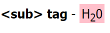 subscript tag in html