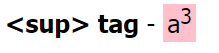 superscript tag in html