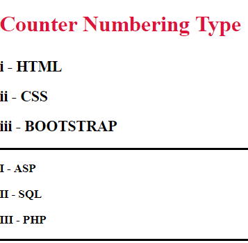 Counter Numbering Type