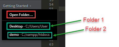 Brackets Open Project or Folder