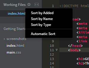 Brackets: How to sort files