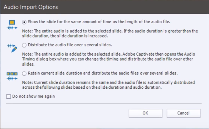 Adobe captivate adding audio multiple slides