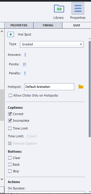 Adobe Captivate Hot Spot properties - TutorialBrain