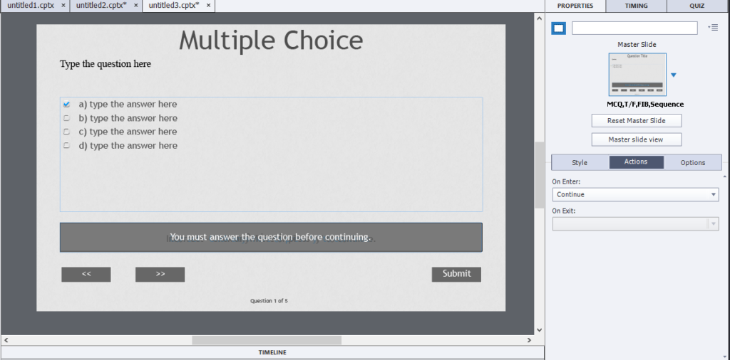 Adobe Captivate Multiple Choice - TutorialBrain