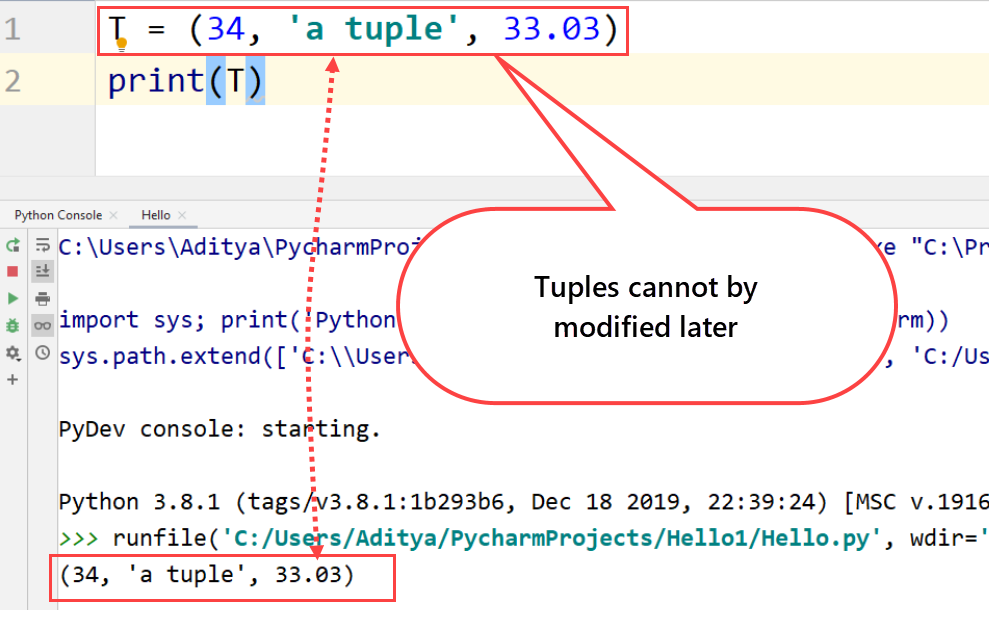 Python Datatype Tuple