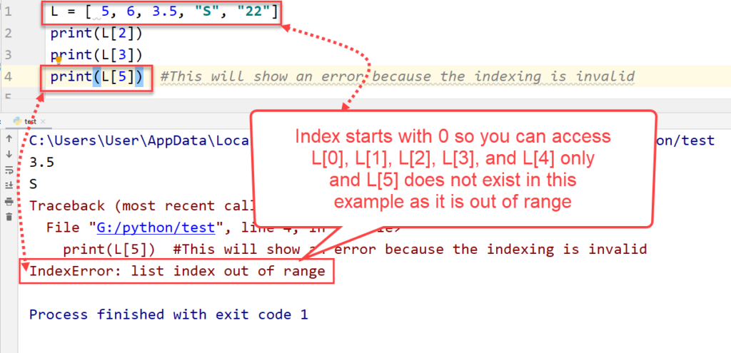 Error - Python accessing elements out of range