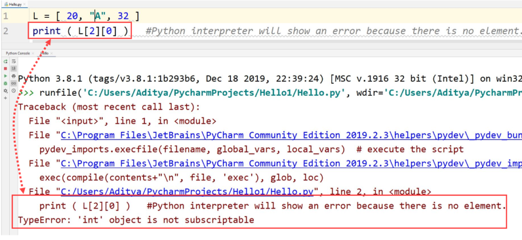 Error - Python Error -No element