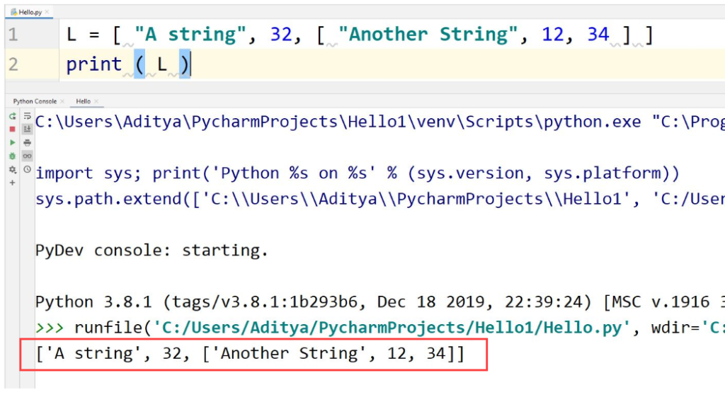 Python multi dimension nested list