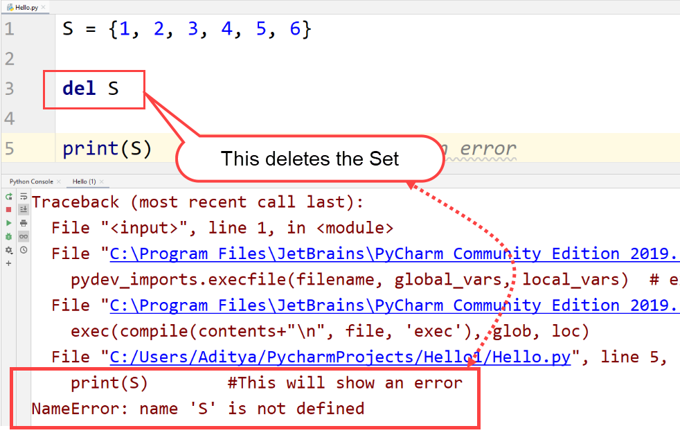 python delete function