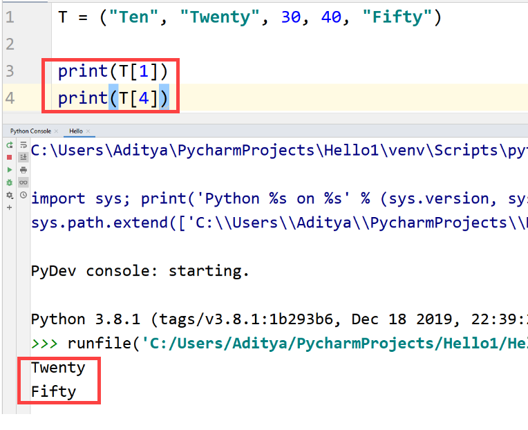 Python Indexing