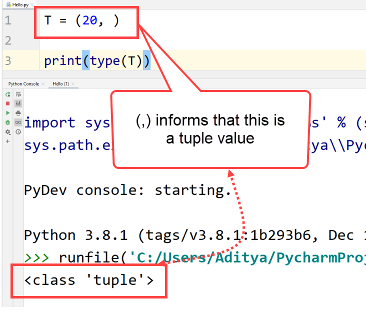 Python- Comma value tuple