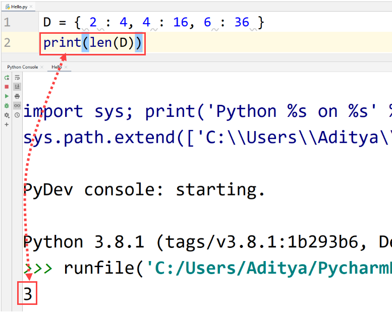 Python - len() function for dictionary