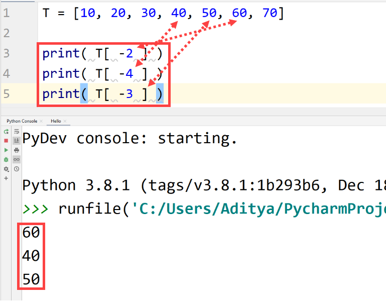 Python - Negative indexing