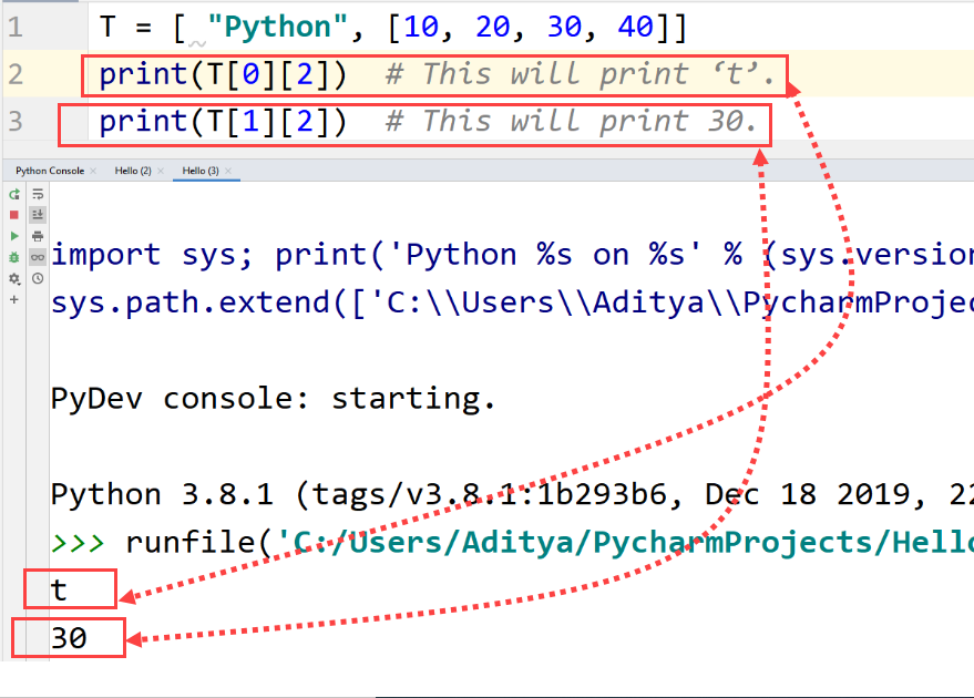 Python- Nested string & substring