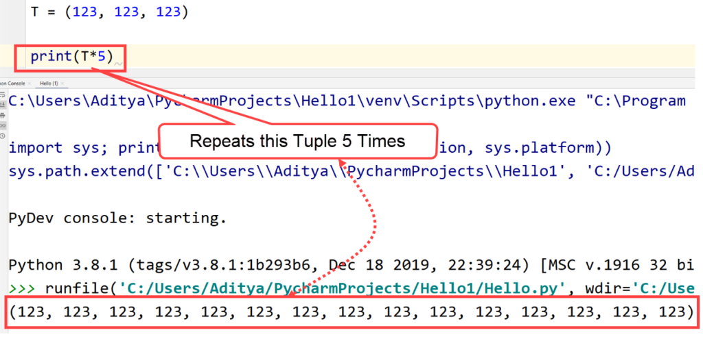 Python- Repeat tuple using multiplication