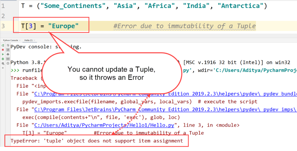 Python-update tuple-error