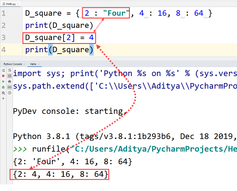 Python - updating item values dictionary