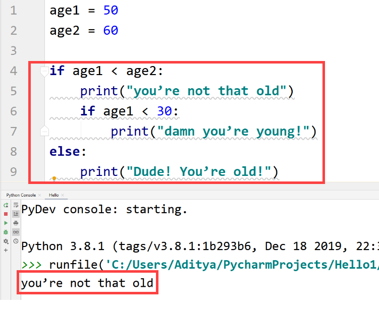 Python nested if else statement