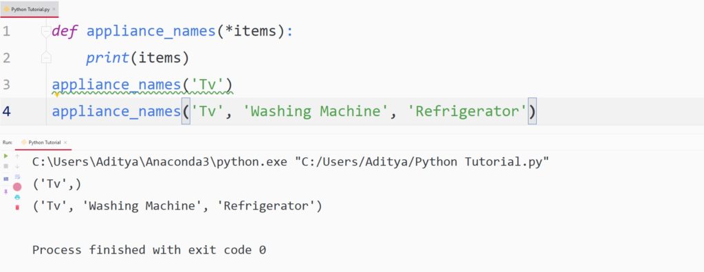 Python Arbitrary Arguments