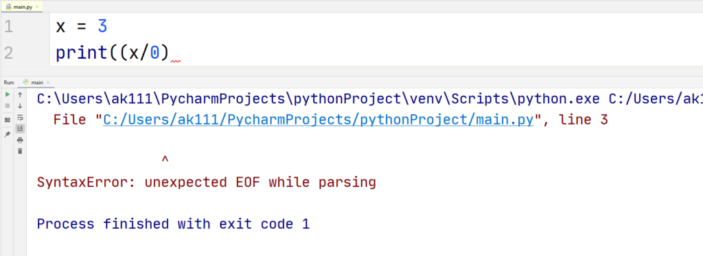 Python Exceptions Difference Exception Syntax Error