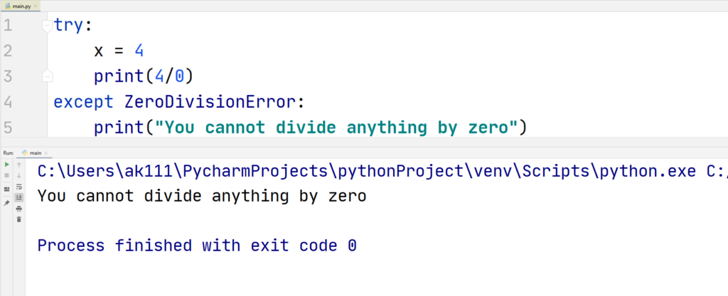 Python Exceptions Exception Handling