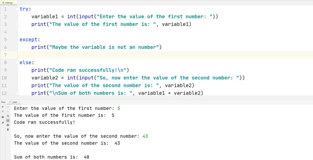 Python Try Except else Block